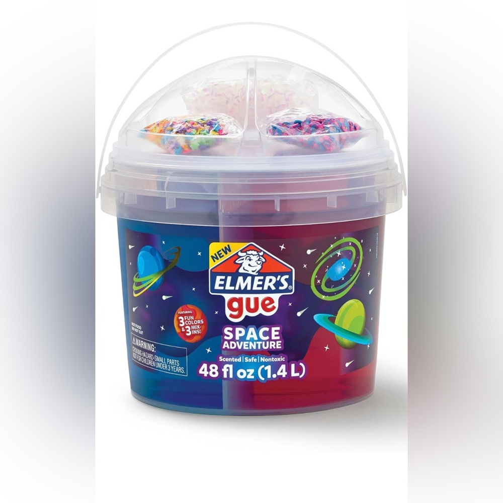 Elmer’s Gue Premade Slime Bucket, Space Adventure Theme-NWT